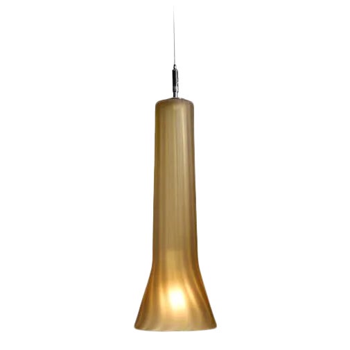 Flare Frosted Pendant Light from the Flashlight Collection in Amber For Sale