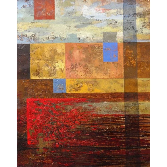 April opus. 2018, canvas, oil, 100x80 cm abstract cubist composition in earth colors igor leontiev (1957) - one of the...