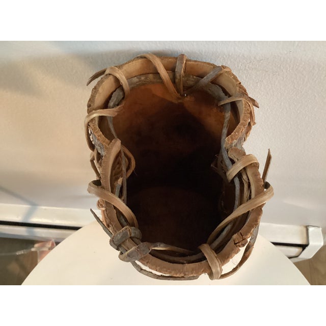 Wood Native American Style Handmade Bark Basket or Berry Basket For Sale - Image 7 of 10