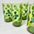 Glass Mid-Century Boho Chic Modern Olive Polka Dot Tumbler Glassware - Set of 6 For Sale - Image 7 of 14