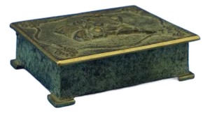 Vintage Danish Bronze Cigarette Box by Aedel Malm, 1920s