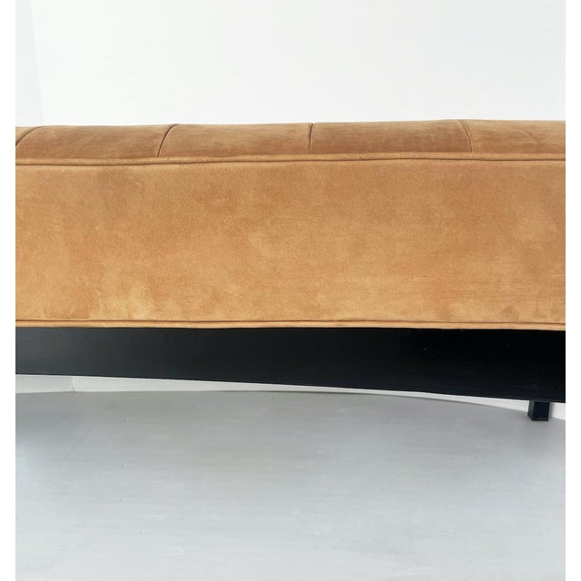 Cognac-Colored Alcantara Bench, 1980s For Sale - Image 6 of 8