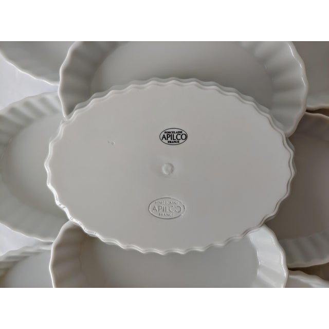 Porcelain Apilco France Creme Brulee Ramekin Oval With Fluted Edges