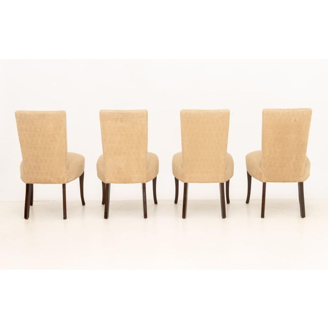 Set of Eight John Boone Tufted Beige Fabric Upholstered Dining Chairs For Sale - Image 9 of 17