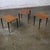 Mid 20th Century Mid-20th Century MCM Stacking Tables Walnut Veneer Tops Brass and Ebonized Legs Set of 3 For Sale - Image 5 of 18