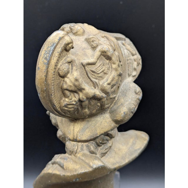 Antique "Grand Tour" Spelter Bust: Spartan King Menelaus For Sale - Image 10 of 11