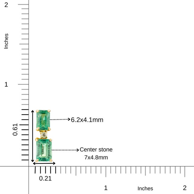 Gold 4.06 Ctw Octagon Cut Emerald Diamond Dangle Earrings - a Pair For Sale - Image 8 of 11
