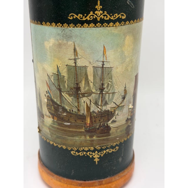 Italian Vintage Italian Leather Bottle For Sale - Image 3 of 11