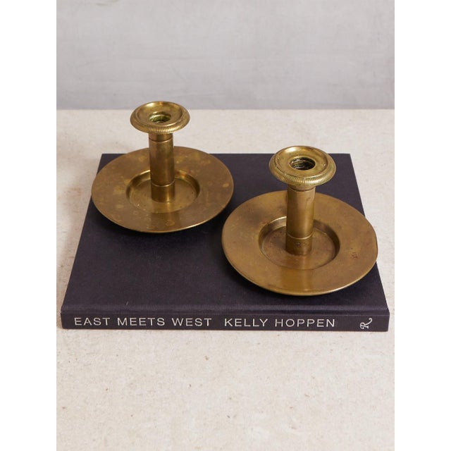 Bradley Hubbard Pair of Bradley and Hubbard Dragon Handle Chambersticks For Sale - Image 4 of 11