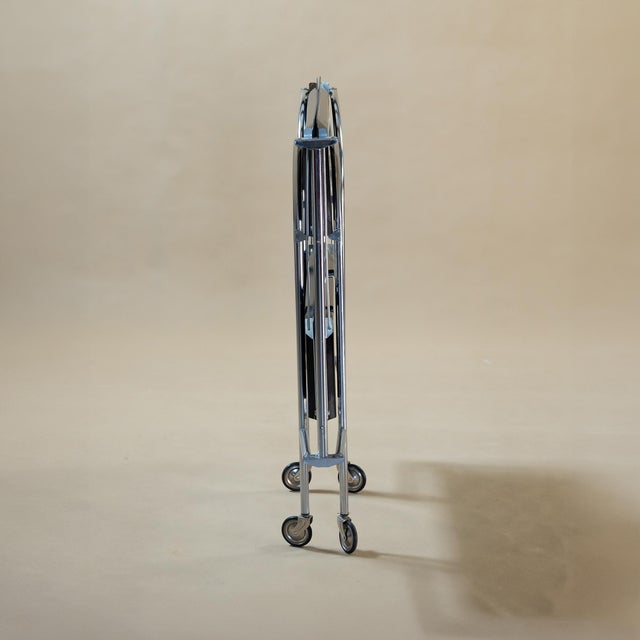 Black Folding Serving Trolley, Czechoslovakia, 1970s For Sale - Image 8 of 11
