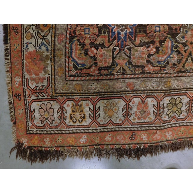 Brown Early 20th Century Antique Hand Knotted Caucasian Wool Rug 4'7"x 7'5" For Sale - Image 8 of 13