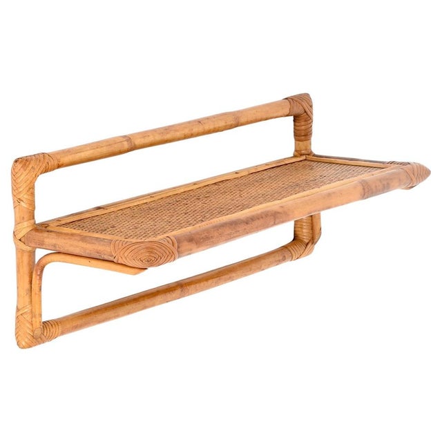 French Riviera Style Shelf in Bamboo, Rattan and Wicker, Italy, 1970s For Sale - Image 10 of 10