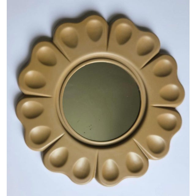 Mid-Century Flower Wall Mirror, Italy, 1970s For Sale - Image 6 of 10