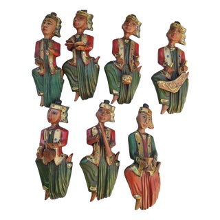 Carved Orchestra Figures in Beech, 1890s, Set of 7 For Sale