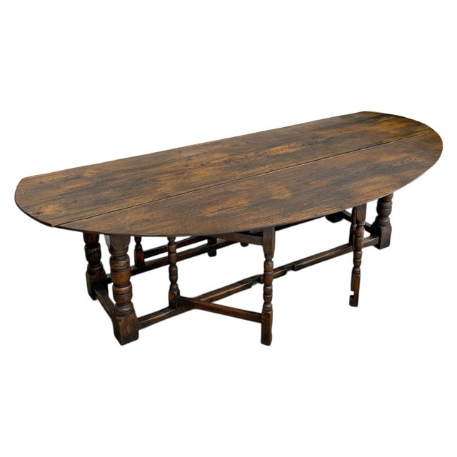 Early 20th Century English Oval Gateleg Dropleaf Dining Table For Sale - Image 11 of 18