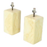 Faux Parchment Goatskin Table Lamps - a Pair For Sale