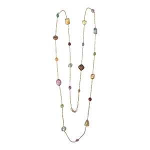 Christina Addison Elegant Multiple Semi Precious Stone Gold Necklace