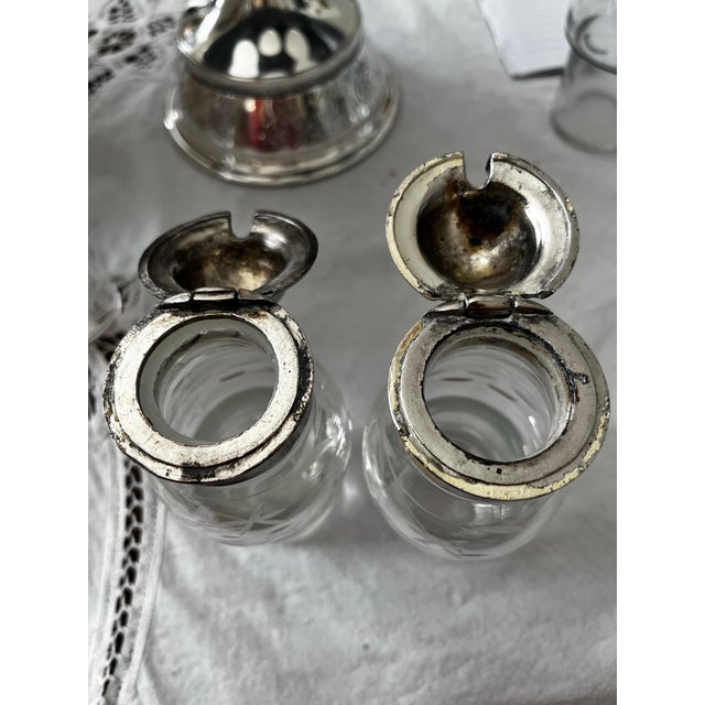 Platinum Antique Victorian Silver Plated Reed & Barton Cruet Serving Set For Sale - Image 8 of 10
