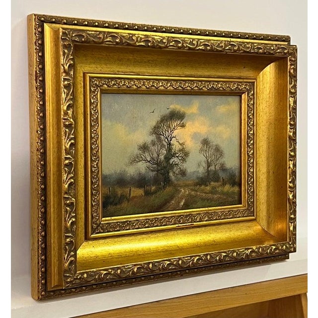 1980s James Wright, Country Lane with Trees & Birds in English Countryside by 20th Century Artist, 1980 For Sale - Image 5 of 11