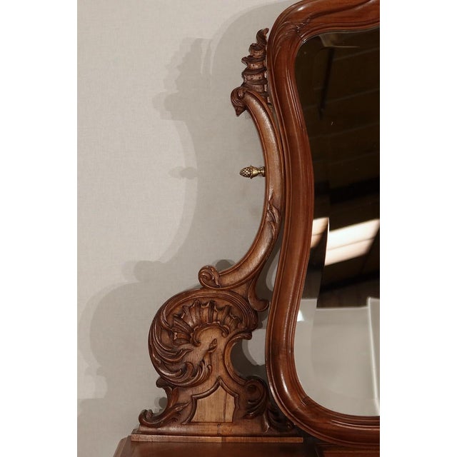 Rocaille Style Walnut Psyche Chest of Drawers from Maison Guinand-Le Glas, 1900s For Sale - Image 9 of 18
