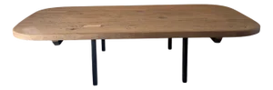 Wooden Coffee Table with Metal Legs, 2010s