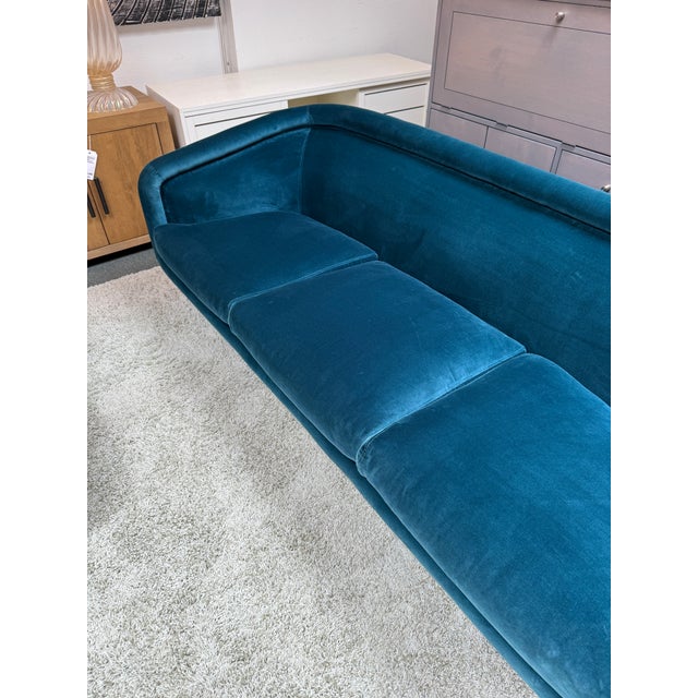 Jonathan Adler Bacharach Velvet Sofa, Peacock Blue For Sale In San Francisco - Image 6 of 12
