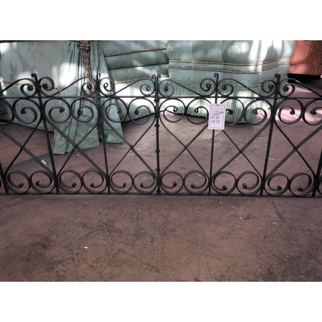 American Vintage Black Scrolled Iron Fireplace Front For Sale - Image 3 of 6