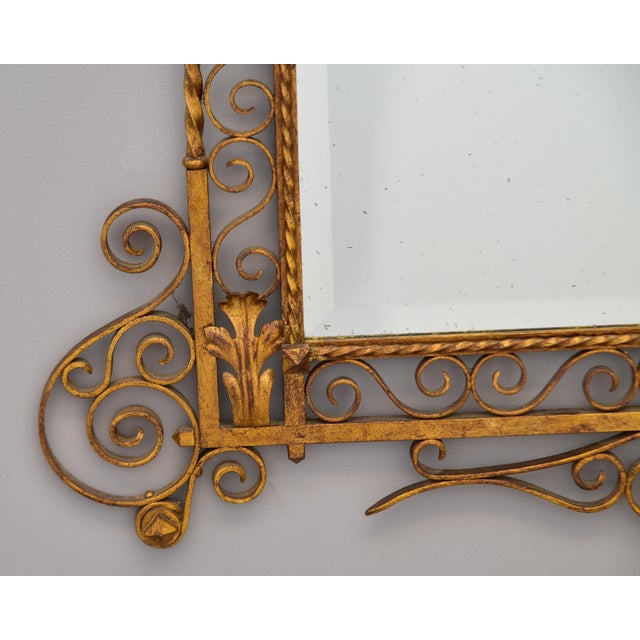 Large Early 20th Century Italian Mirror With Gilt Iron Frame For Sale - Image 9 of 12