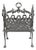 Vintage French Renaissance Victorian Style Cast Iron Magazine Rack With Cherubs For Sale