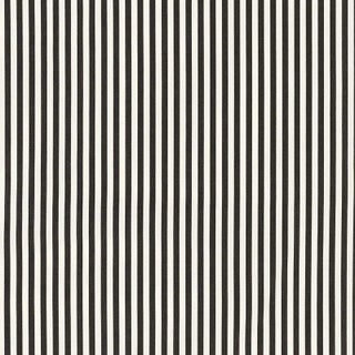 Schumacher Brigitte Stripe Fabric in Black For Sale