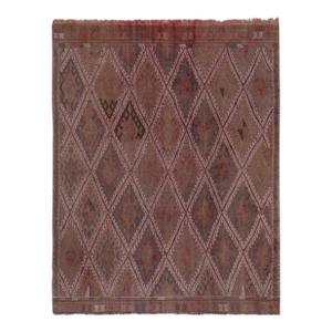 Vintage Embroided Jajim Kilim Rug 5'7'' X 7'5''