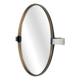 Round Space Age Pivot Mirror in Smoked Acrylic from Allibert, France, 1970s For Sale
