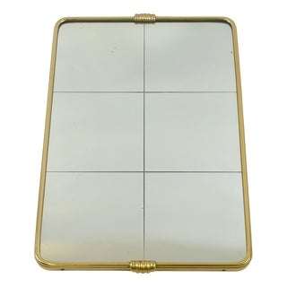 Mid-Century Wall Mirror in Brass, 1950s For Sale
