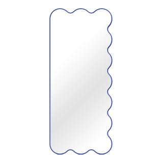 Hvyli Q11 - Full Length Asymmetrical Wavy Blue Mirror by Oitoproducts For Sale