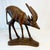 1970s Vintage Arts & Crafts Rustic Hand-Carved Walnut Gazelle Statue. For Sale - Image 11 of 11