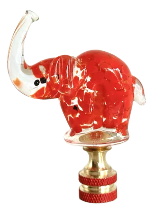 Glass Elephant Lamp Finial
