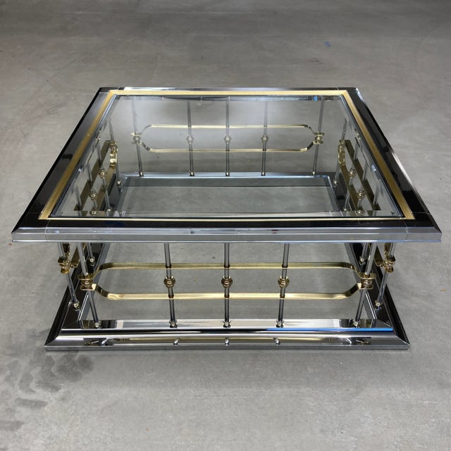 Chrome Fireplace Fender Coffee Table in Mastercraft For Sale - Image 8 of 12