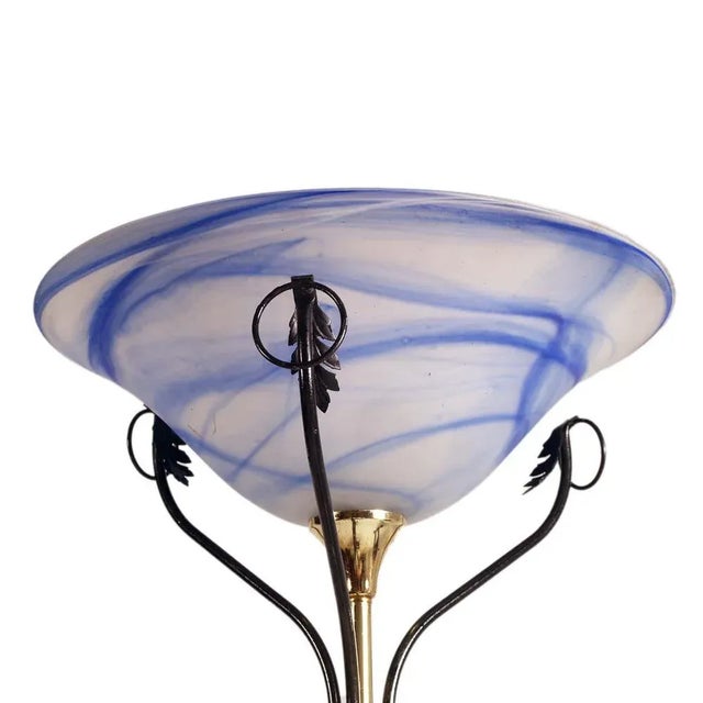 AVMazzega Art Deco Style Floor Lamp in Murano Glass attributed to AV Mazzega, 1950s For Sale - Image 4 of 7