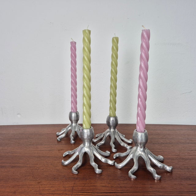 1980s Vintage Octopus Shape Candleholders, 1980s, Set of 4 For Sale - Image 5 of 9