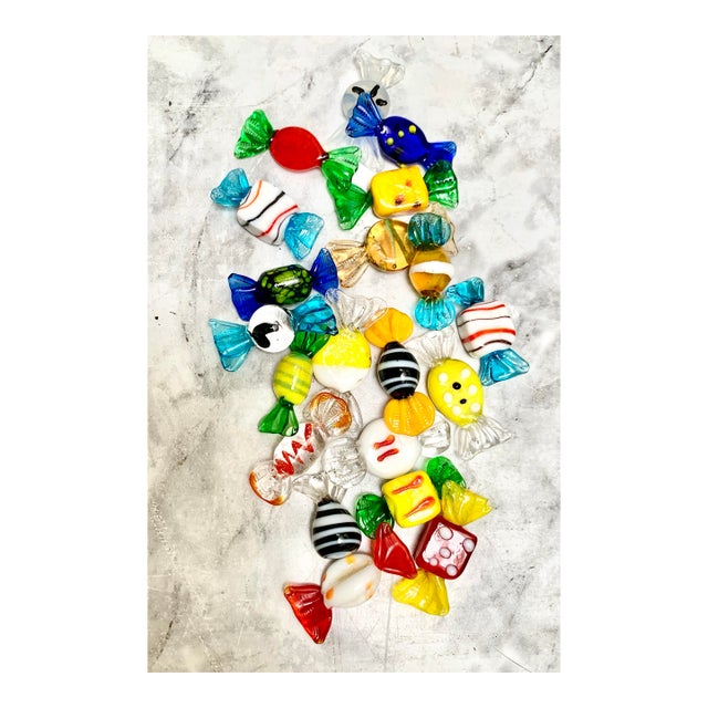 Vintage Assorted Collection of Miniature Glass Candy Pieces, Set of Twenty For Sale