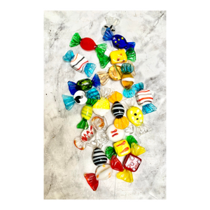 Vintage Assorted Collection of Miniature Glass Candy Pieces, Set of Twenty
