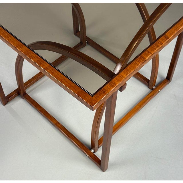 Bentwood Coffe Table with Smoked Glass Top, 1980s For Sale - Image 6 of 7