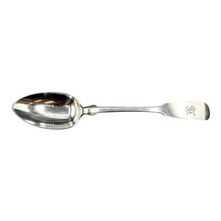 C. 1830 German Fiddleback 800 Standard Silver Basting Spoon For Sale
