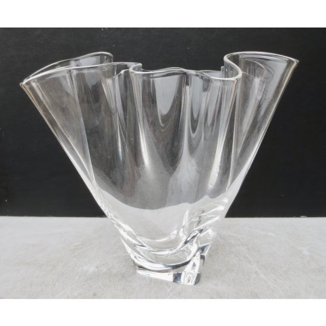 Stuben Stuben Crystal Handkerchief Large Vase For Sale - Image 4 of 8