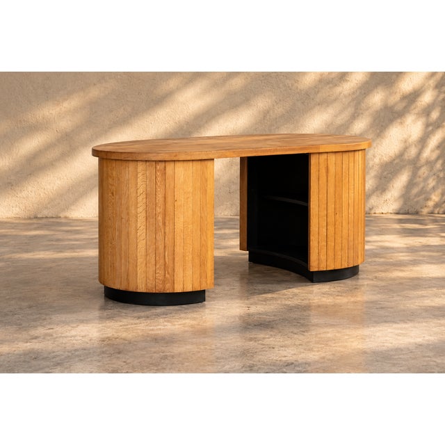 Art Deco Oak Desk, 1950s For Sale - Image 6 of 13