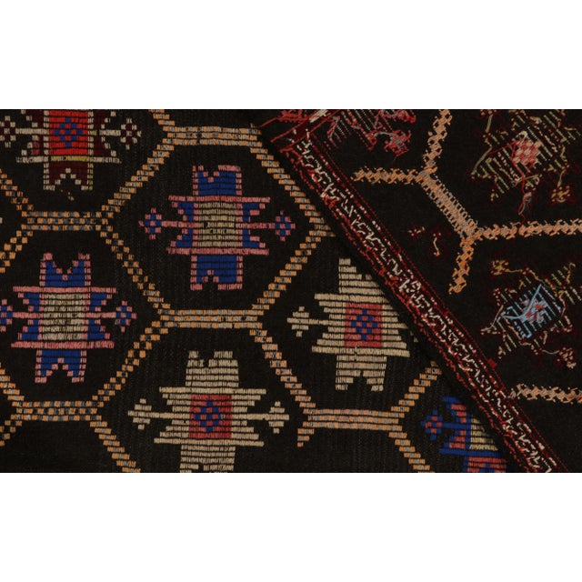 Vintage Cecim Kilim, Tribal Rug in Brown, Red and Blue Star Patterns For Sale In New York - Image 6 of 7