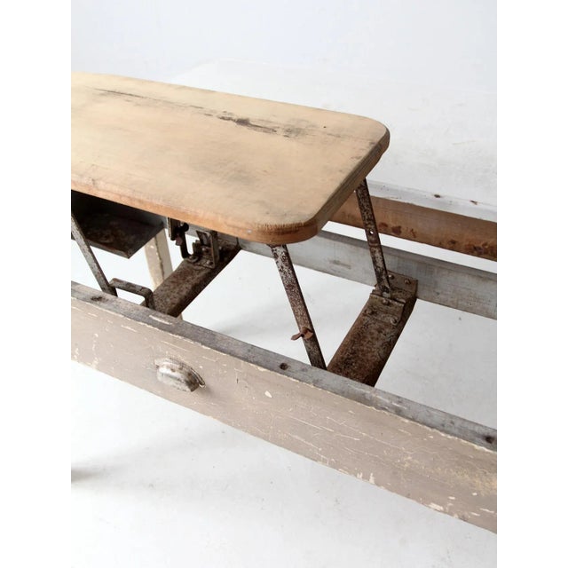 White Antique Enamel Top Table With Ironing Board For Sale - Image 8 of 18