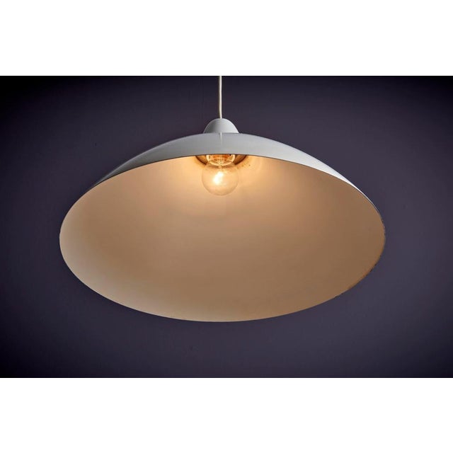 White Pendant Lamp in Aluminum by Lisa Johansson-Pape for Orno, 1960s For Sale - Image 3 of 6