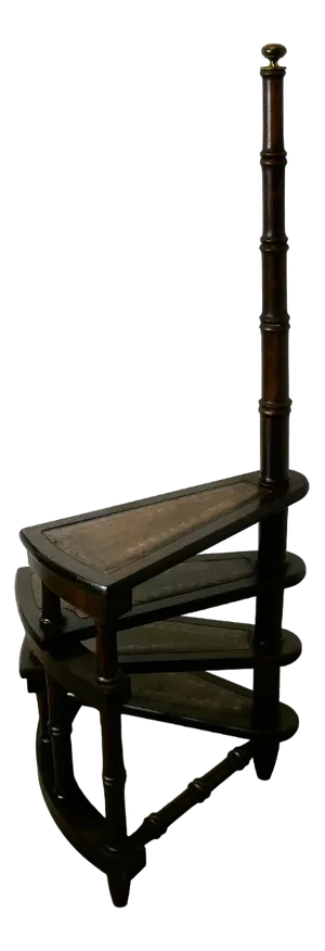 Spiral Library Steps with Turned Supports, 1920s
