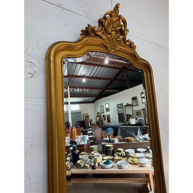 19th Century Large French Louis Phillipe Carved and Giltwood Mirror For Sale - Image 12 of 13